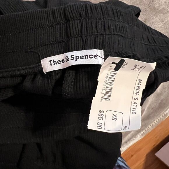Theo & Spence XS black ribbed knit cropped pants - Picture 5 of 7